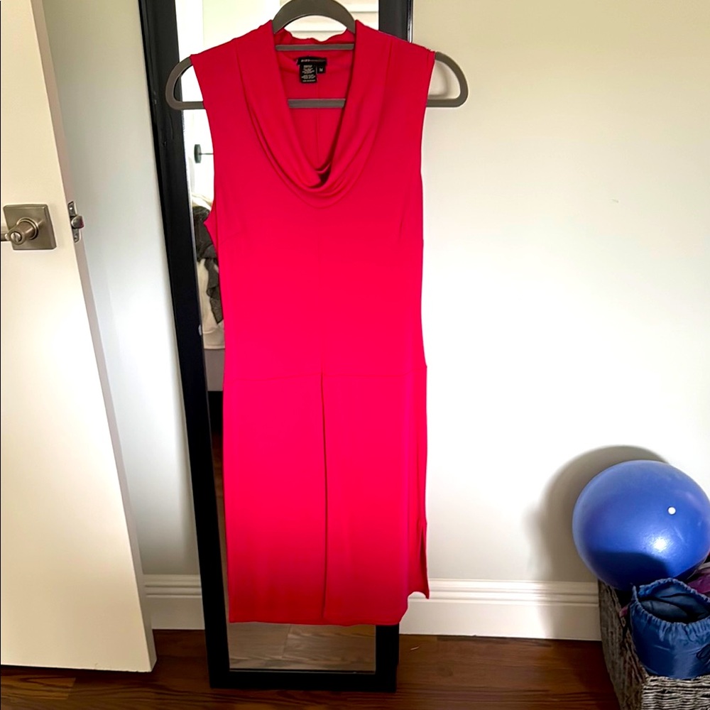 BCBGMaxAzria hot pink Sheath Midi Dress V-Neck Sleeveless